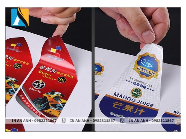 Tem nhãn chính được dán trực tiếp lên trên sản phẩm