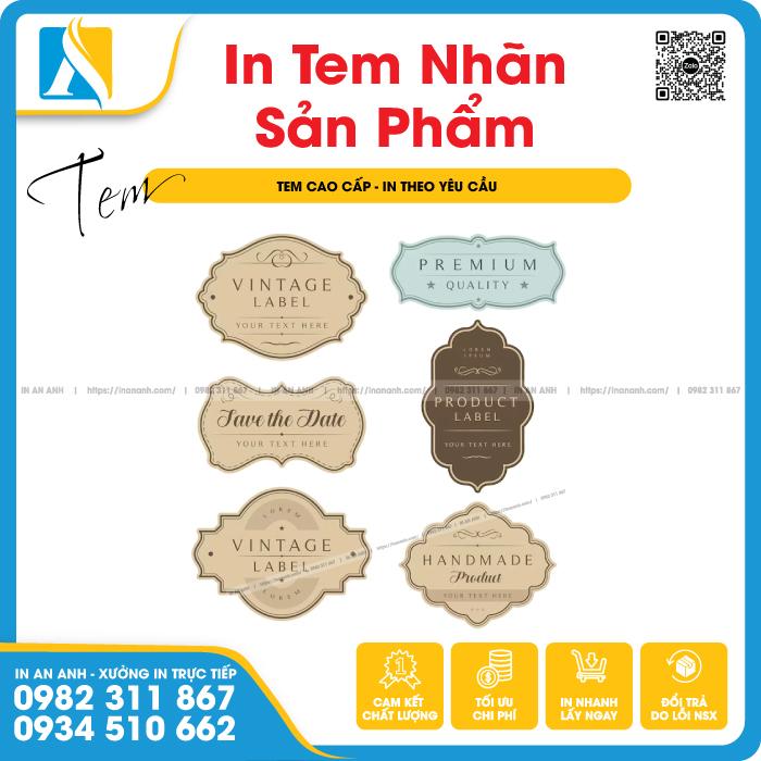 Tem dán sản phẩm rất đa dạng về hình dáng và kích thước