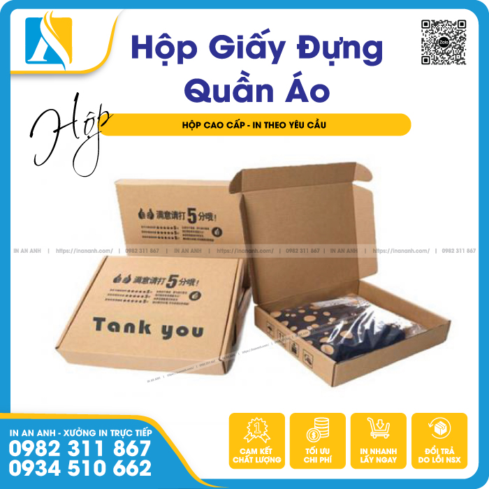 Mẫu hộp giấgiấy đựng quần áo đẹp, ấn tượng
