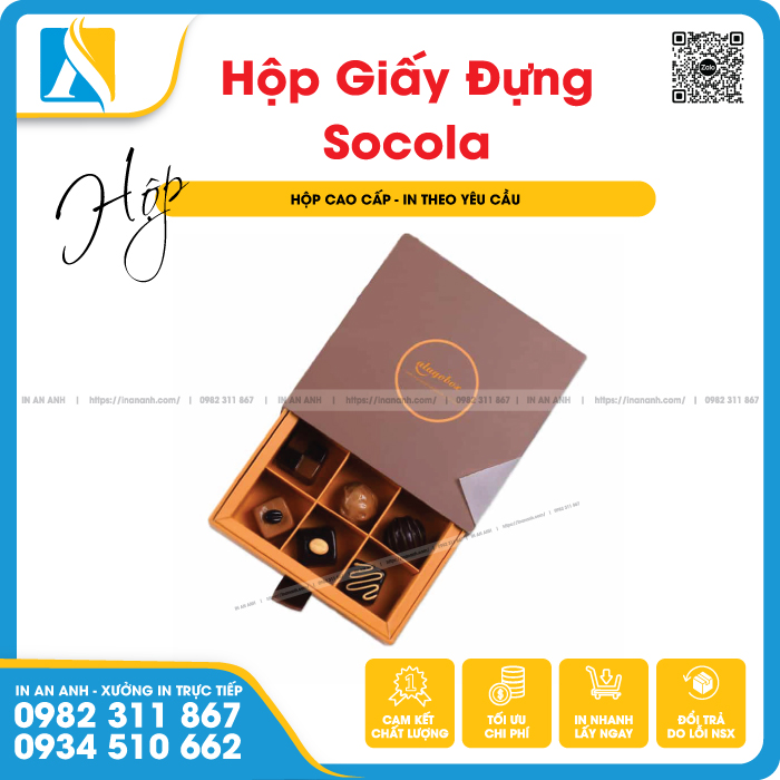 Hộp giấy đựng socola bắt mắt, lý tưởng cho những dịp lễ tình nhân