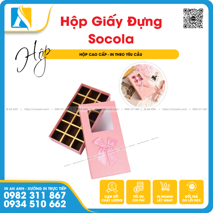 Hộp socola màu hồng mang lại cảm giác nhẹ nhàng và thanh thoát