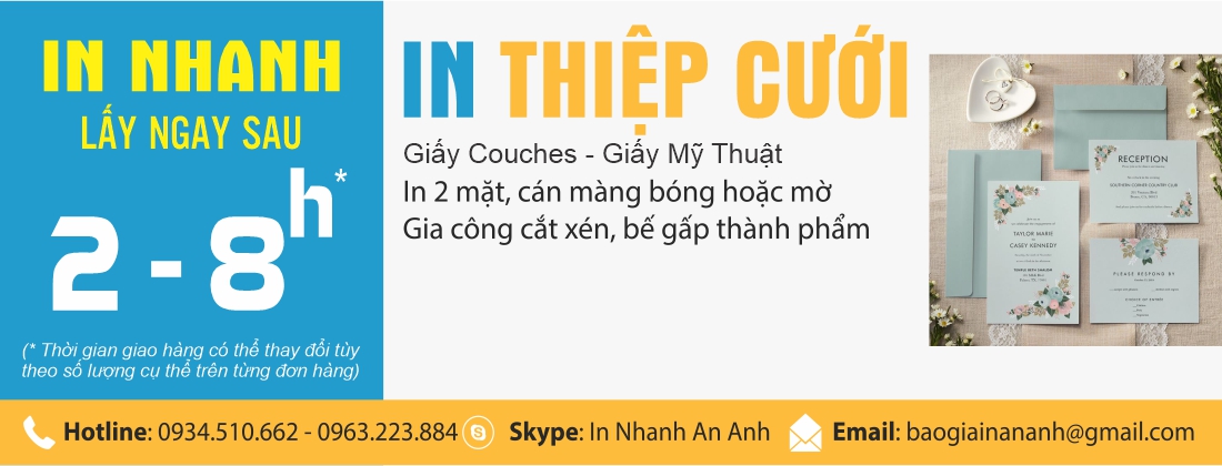 Dịch vụ in thiệp cưới lấy nhanh