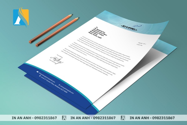 Mẫu giấy tiêu đề thư khổ A4 phổ biến trong doanh nghiệp