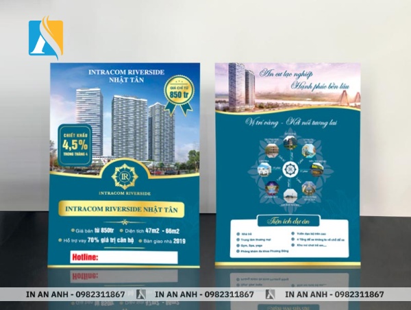 Mẫu tờ rơi bất động sản sang trọng, thể hiện uy tín và chuyên nghiệp