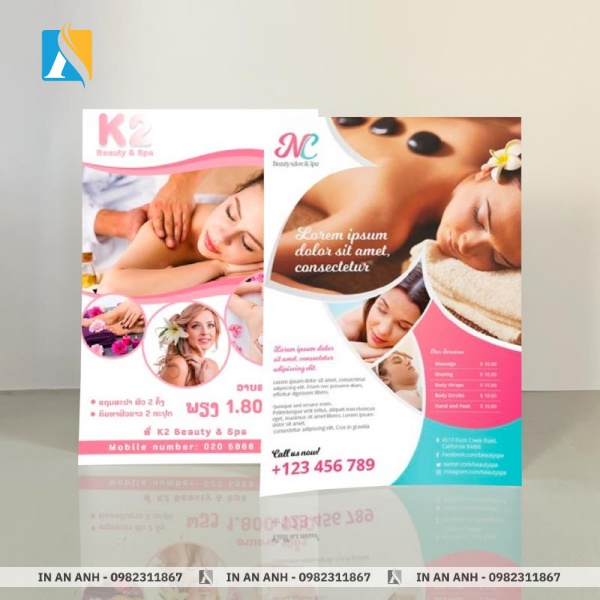Mẫu tờ rơi spa nhẹ nhàng, thu hút khách hàng nữ