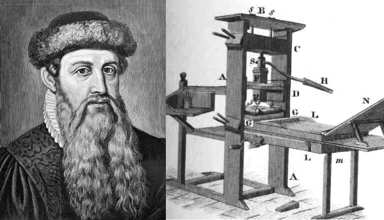 Johannes Gutenberg, một thợ kim hoàn người Đức người đã phát minh ra phương pháp in typo
