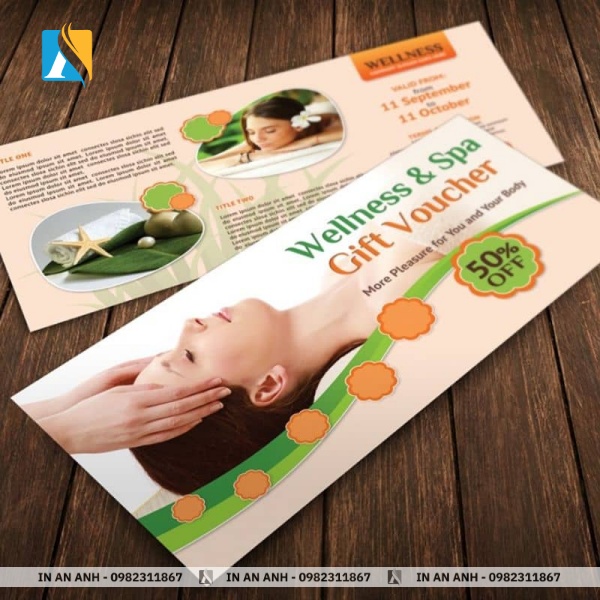 Thiết kế voucher khuyến mãi chuyên nghiệp cho spa và nhà hàng