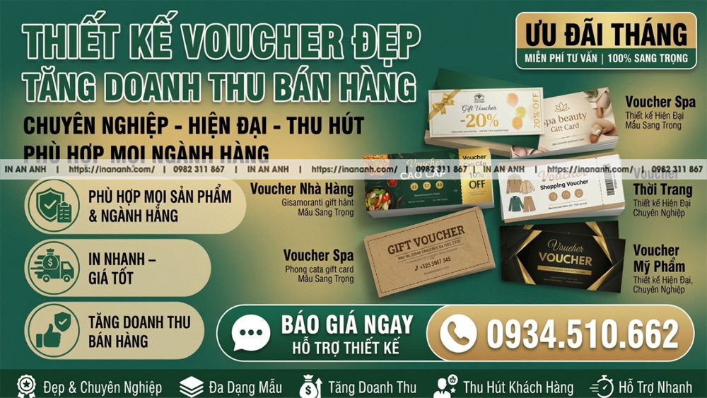 Bảng báo giá dịch vụ thiết kế và in voucher