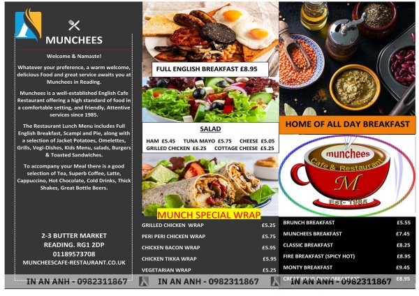 Kích thước menu A3 cho nhà hàng, quán ăn