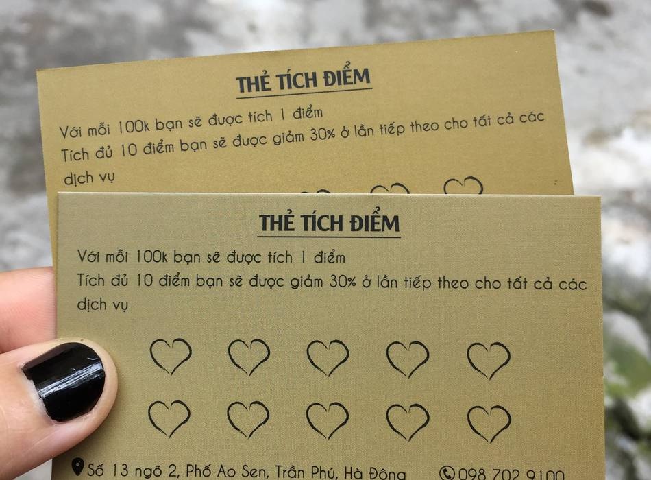 Thông tin in trên thẻ