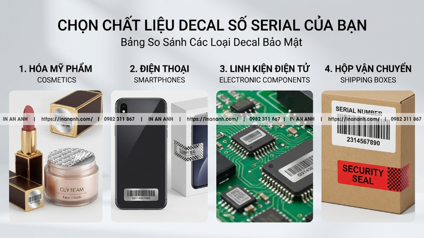Lựa Chọn Chất Liệu Decal Seri Cho Từng Ngành Hàng