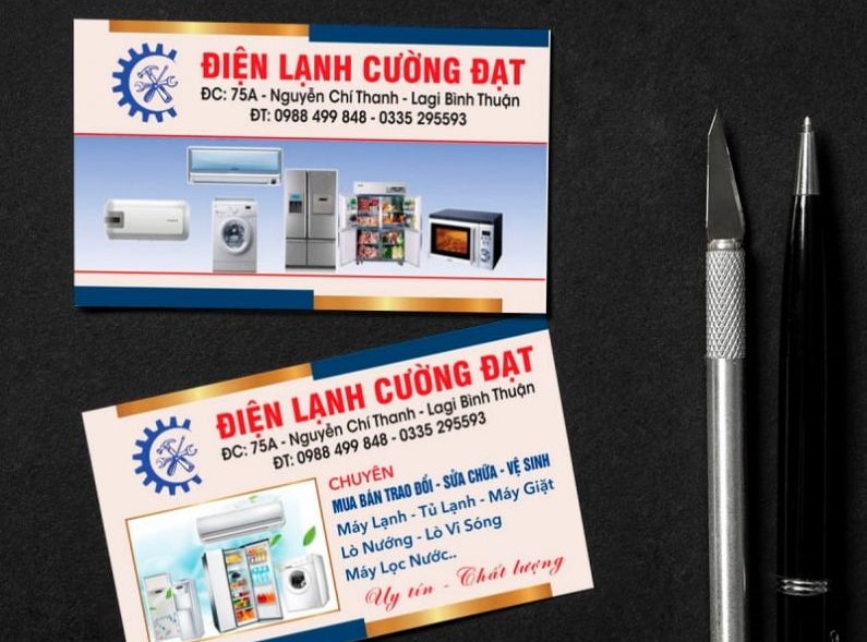Mẫu card visit điện lạnh chuyên nghiệp số 2