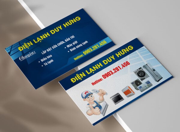 Mẫu card visit điện lạnh chuyên nghiệp số 5