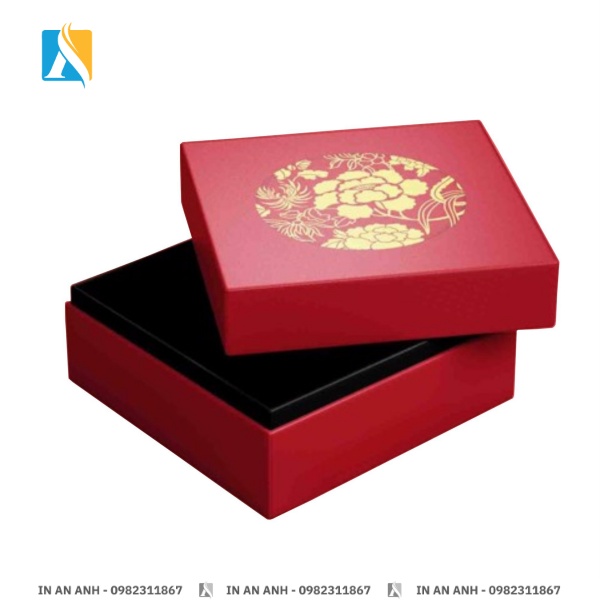 Hộp đựng quà tặng màu đỏ đen sang trọng