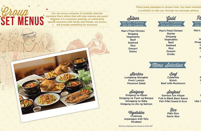 Mẫu in menu thực đơn theo set độc đáo