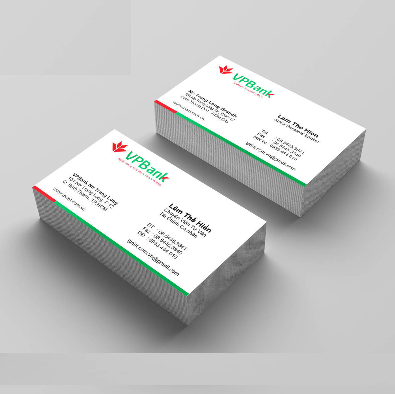 Mẫu name card ngân hàng Vpbank