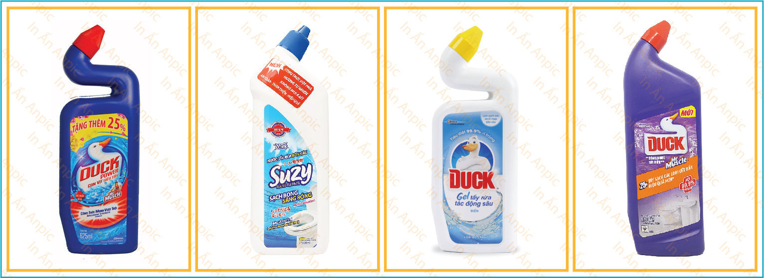 mẫu nhãn dán chai lọ đựng nước tẩy rửa bồn cầu