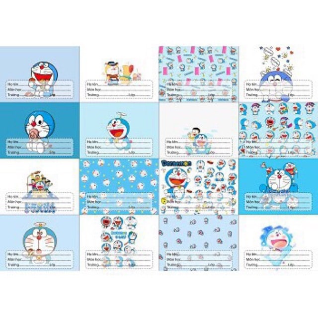 Mẫu nhãn vở doraemon