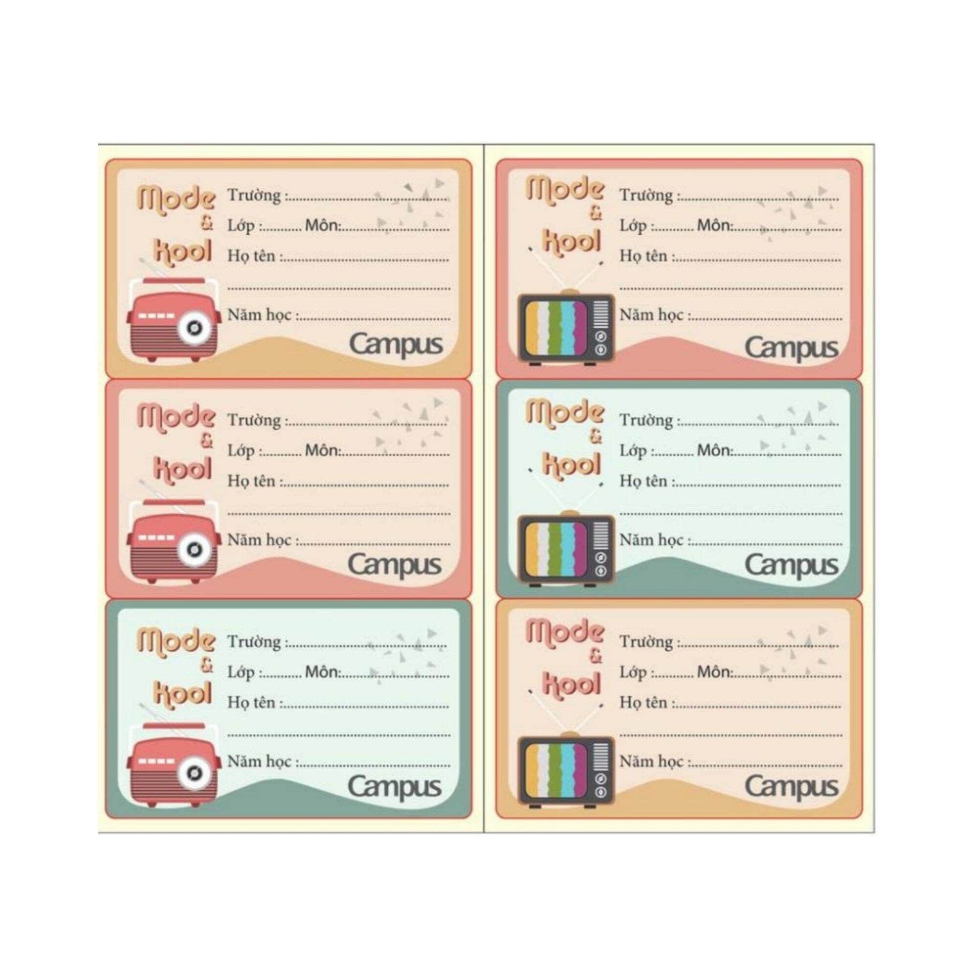 Mẫu nhãn vở tiếng anh màu trầm