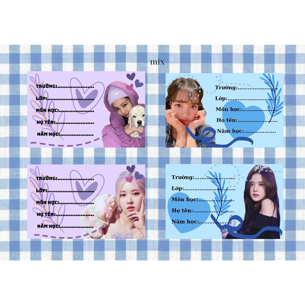Mẫu nhãn vở thần tượng BlackPink