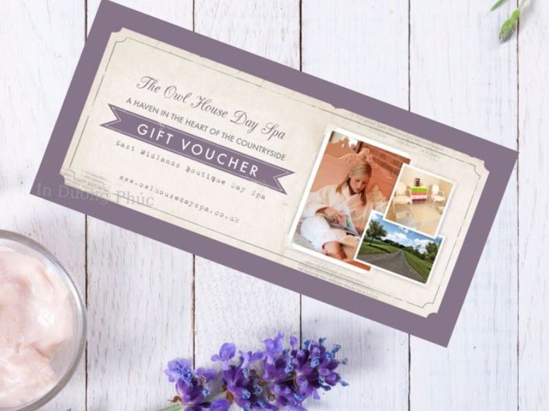 Mẫu phiếu quà tặng của spa tham khảo 3