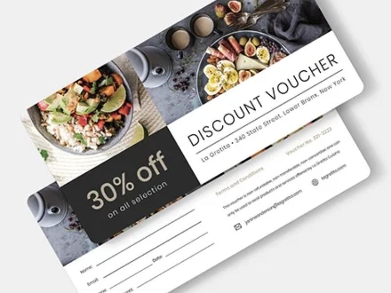 Mẫu phiếu quà tặng nhà hàng tham khảo 3