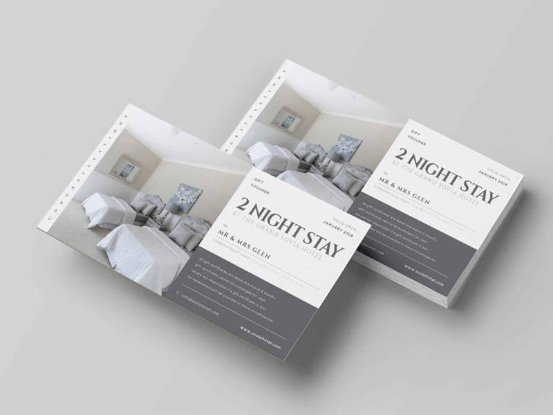 Mẫu phiếu quà tặng của khách sạn tham khảo 1