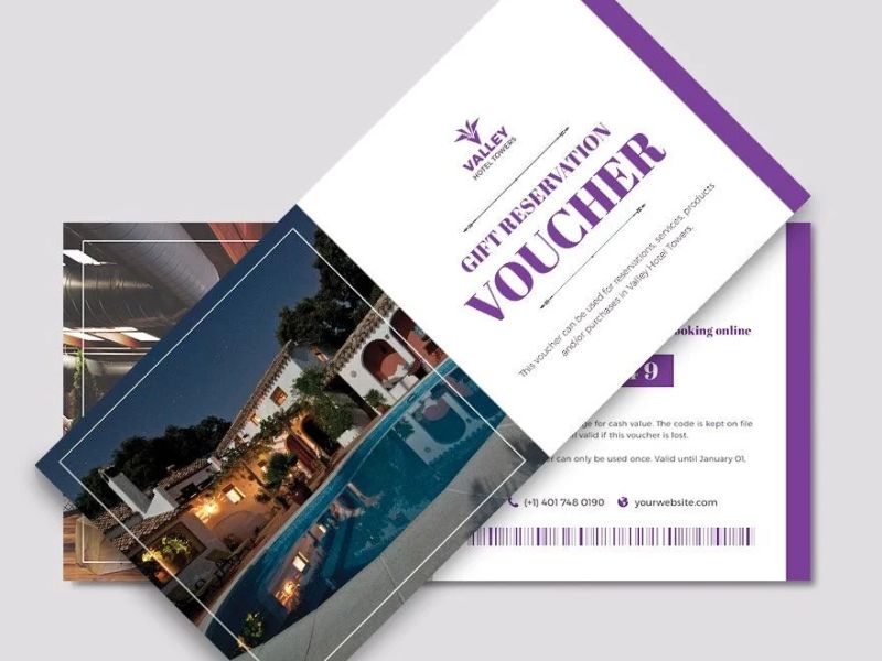 Mẫu phiếu quà tặng của khách sạn tham khảo 2