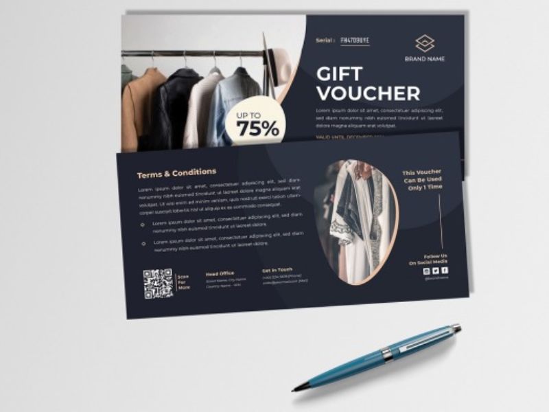 Mẫu phiếu quà tặng thời trang tham khảo 2