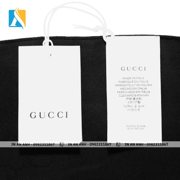 Mẫu tag quần áo Gucci