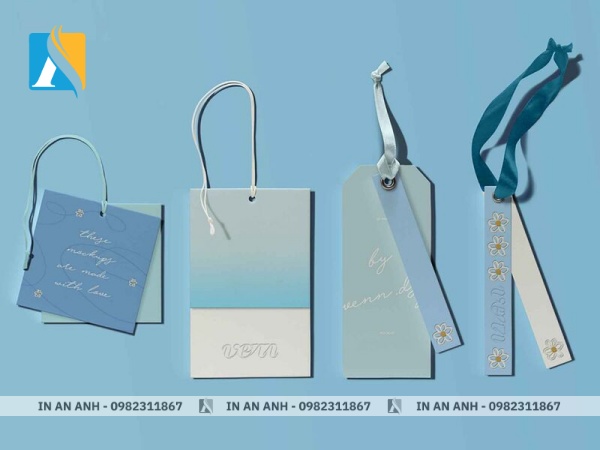 Mẫu tag quần áo màu xanh dương