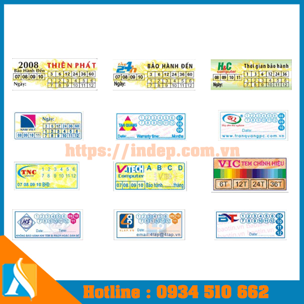 Mẫu tem bảo hành chuyên nghiệp