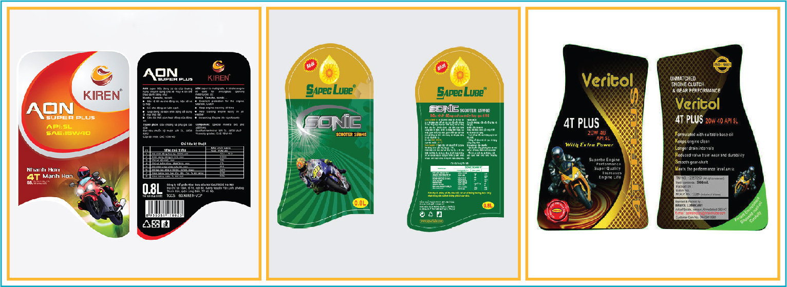 mẫu tem nhãn dán chai dầu nhớt độc đáo