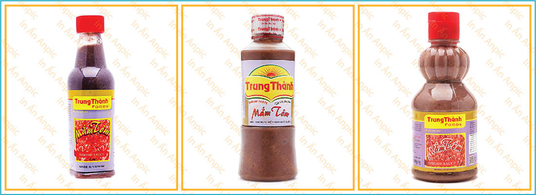 Mẫu tem nhãn dán chai đựng mắm tôm trung thành