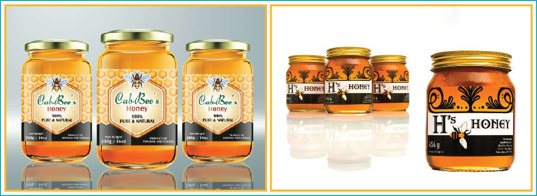 Mẫu tem nhãn dán chai lọ mật ong đẹp