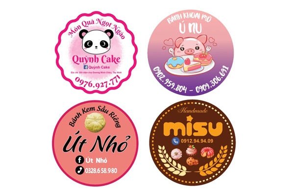 Mẫu tem tròn độc đáo, màu tươi mới, hình ảnh phong phú