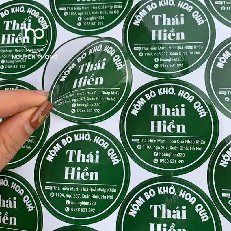 Tham khảo mẫu tem tròn xanh đậm
