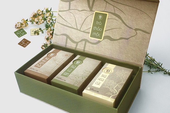 Mẫu thiết kế hộp đựng trà theo combo