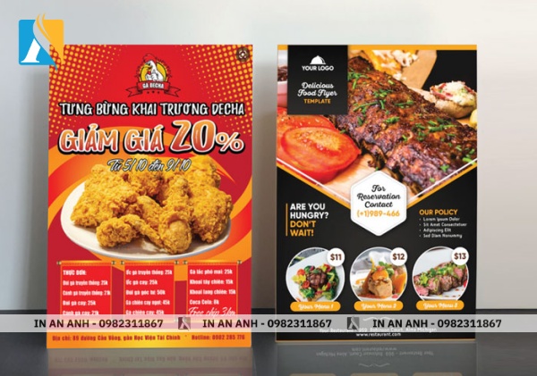 Mẫu tờ rơi khai trương nhà hàng, quán ăn 2