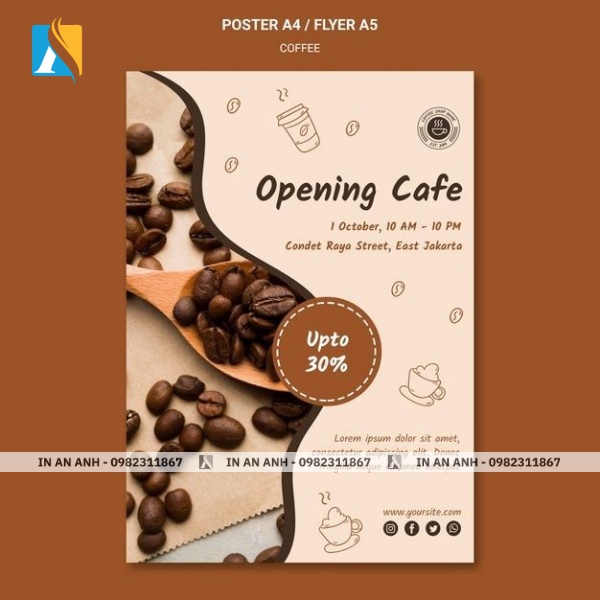 Mẫu tờ rơi khai trương quán trà sữa, cafe 3