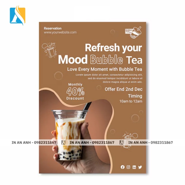 Mẫu tờ rơi khai trương quán trà sữa, cafe 10