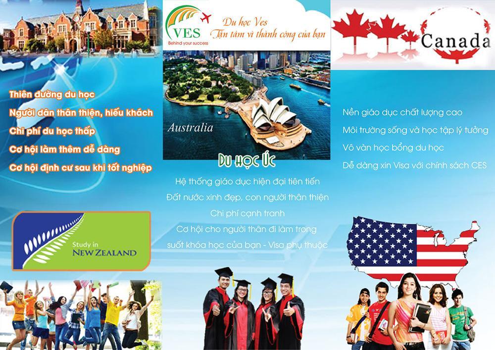 Mẫu tờ rơi tuyển sinh Du học Úc – Canada – New Zealand cho khách có nhiều sự lựa chọn