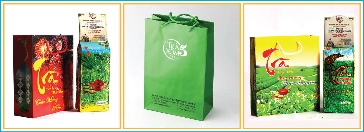 Mẫu túi xách giấy đựng chè xanh