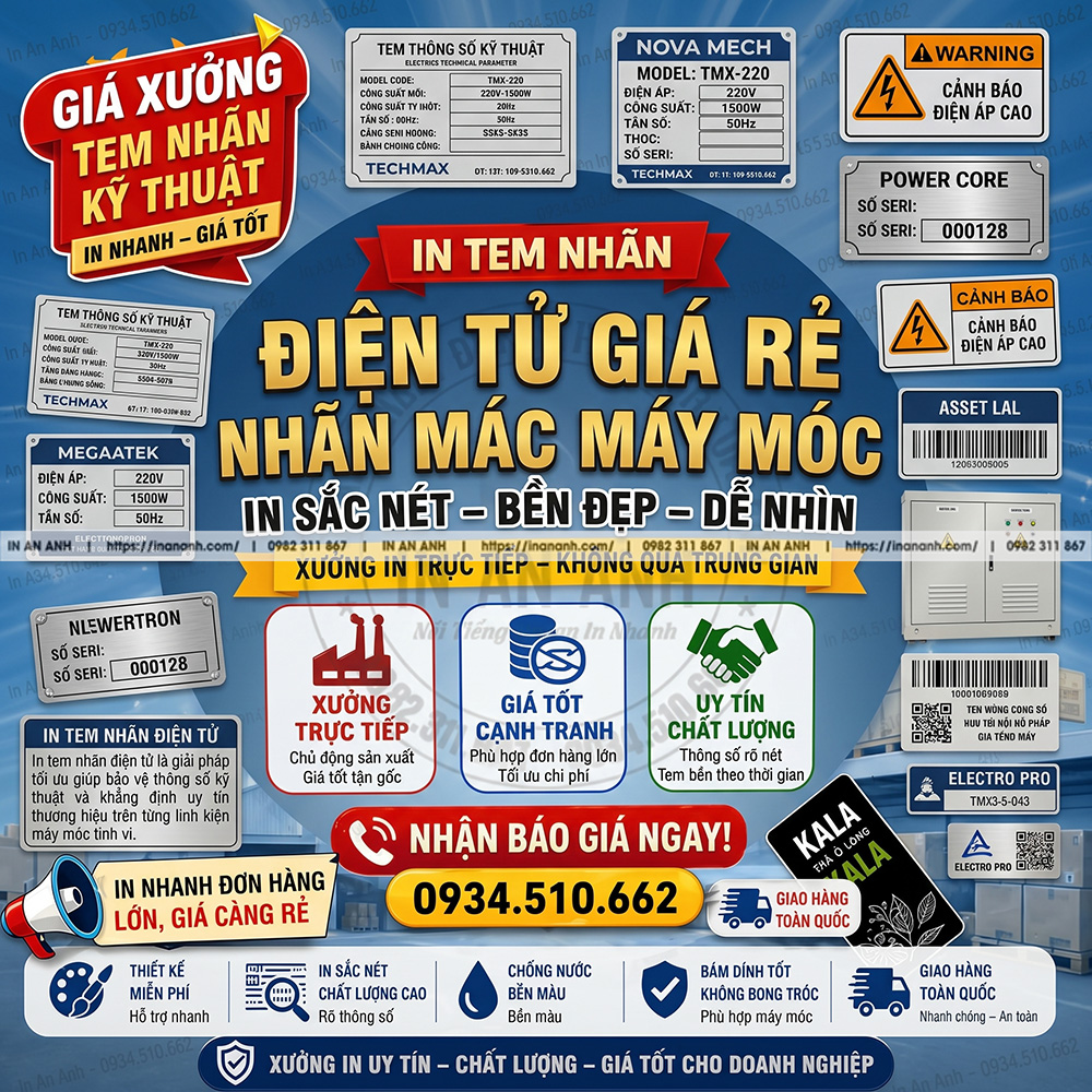 tem mác linh kiện điện tử