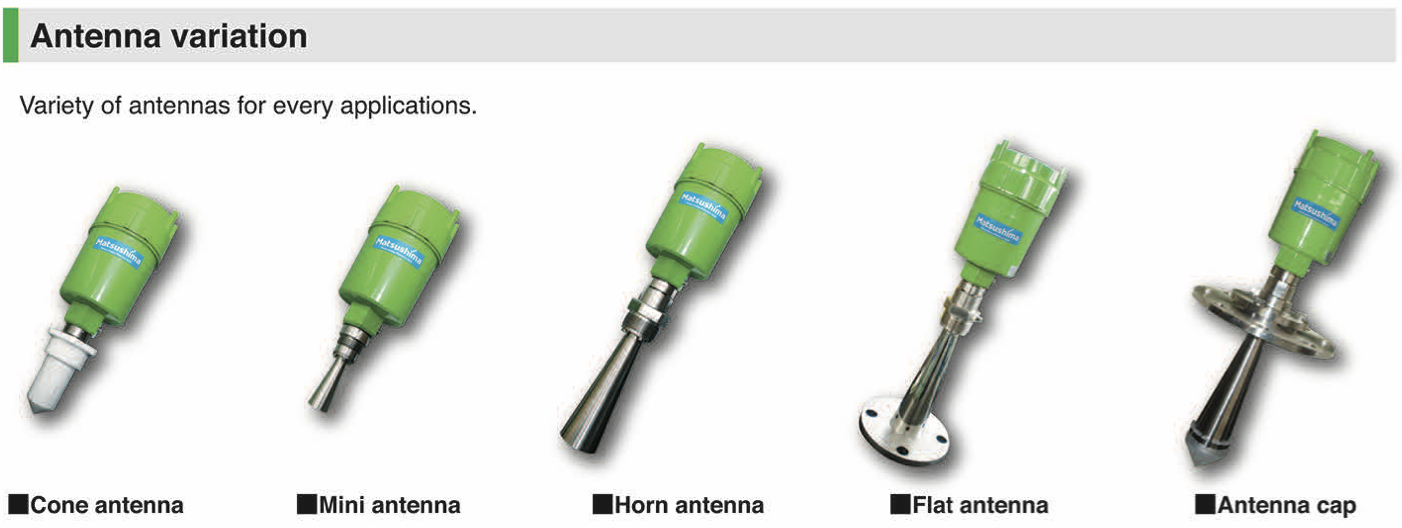 Các phiên bản cảm biến đo mức Radar của Matsushima