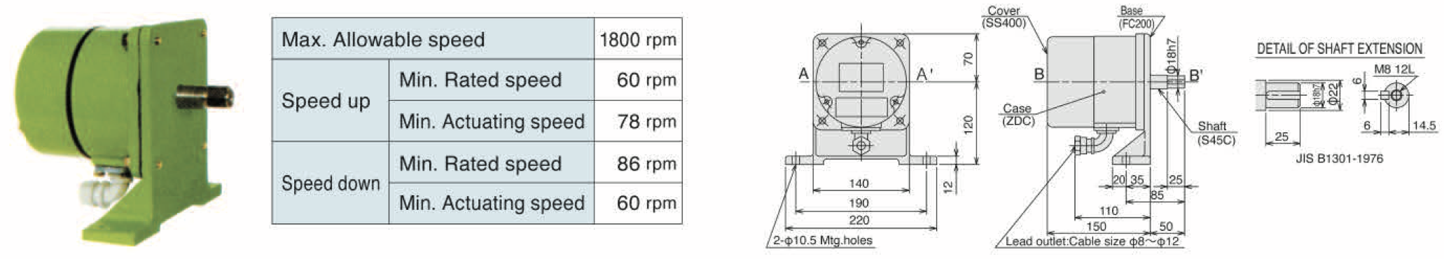 Loại đế ESRB-100 có then trục