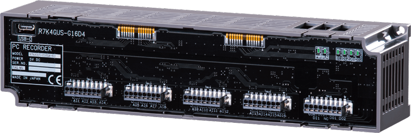 R7K4GUS-G16D4 PC RECORDER (Bus powered USB, 16 points DC input, 2 points PNP discrete input, 2 points photo MOSFET relay output, tension clamp terminal)