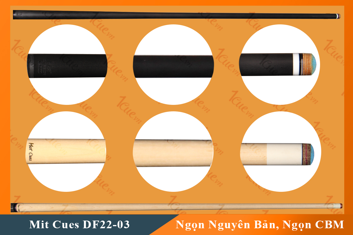 Cơ, Gậy Bi-a Mit Cues DF22-03 02 Ngọn (Ngọn Nguyên Bản, Ngọn Carbon Mit)