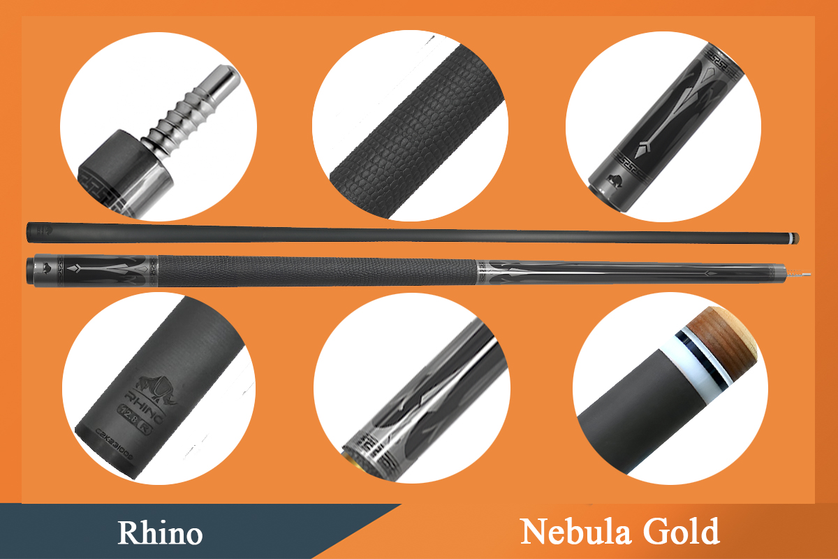 Cơ,Gậy Bi-a Rhino ECLIPSE Series - Grey ngọn carbon Rhino | 1Cue.vn