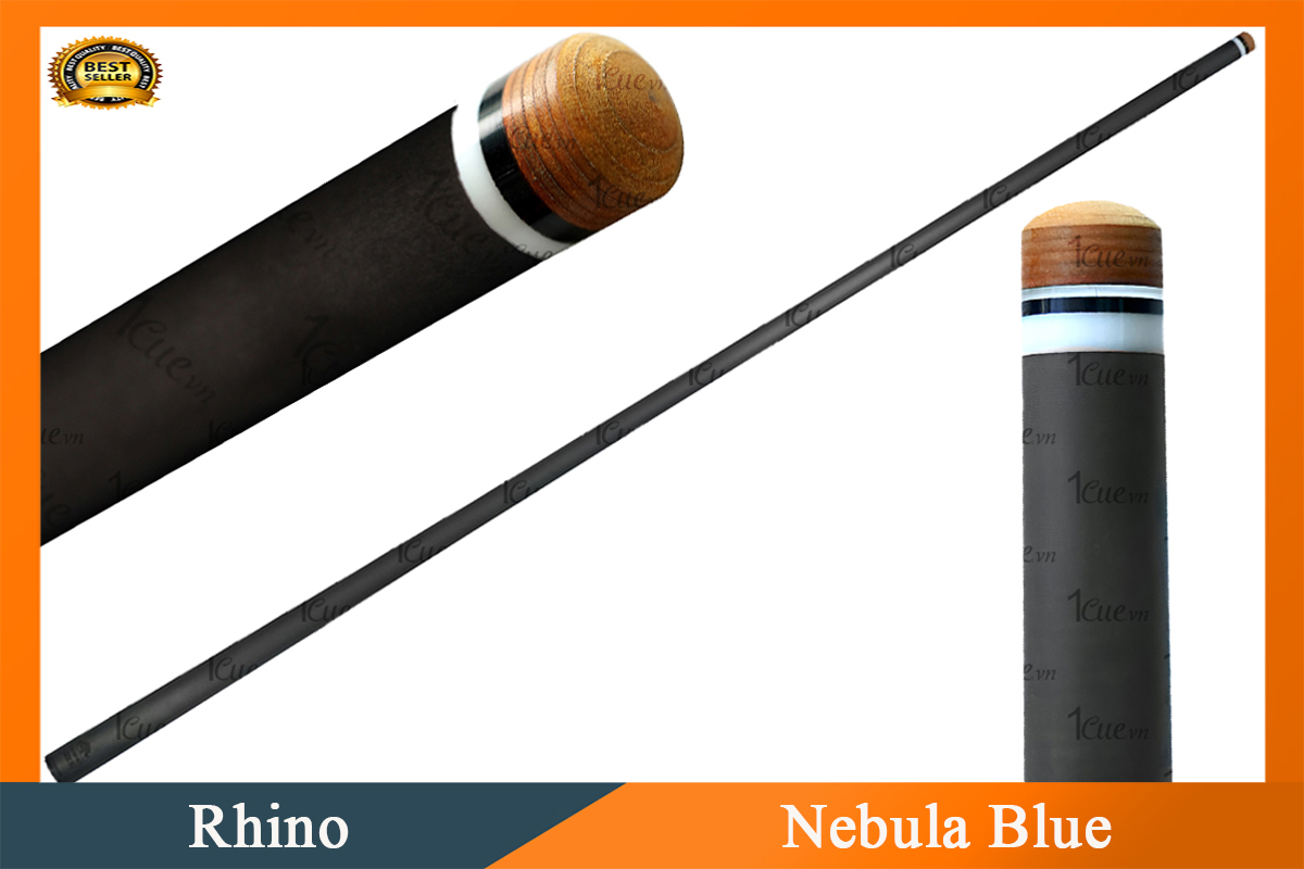 Cơ,Gậy Bi-a Rhino Nebula Blue - Ngọn Carbon 1Cue.vn 